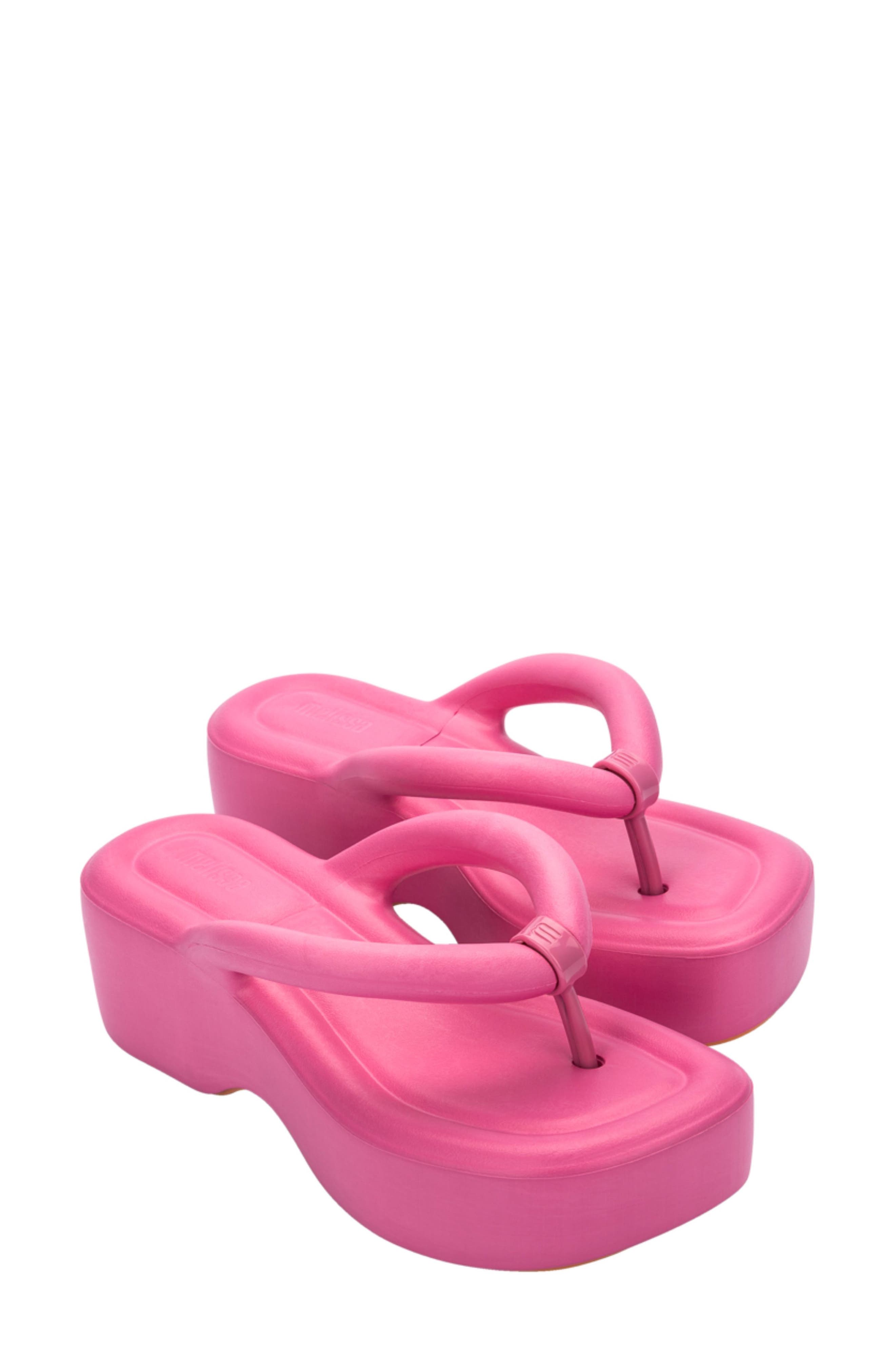 Free Platform Flip Flop, Main, color, ORANGE/ PINK