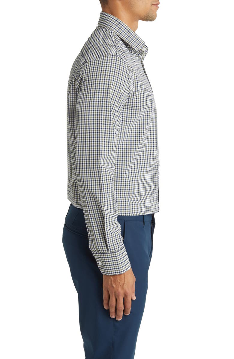 Mizzen+Main Leeward Trim Fit Gingham Button-Up Shirt, Alternate, color, Sage Multi Gingham