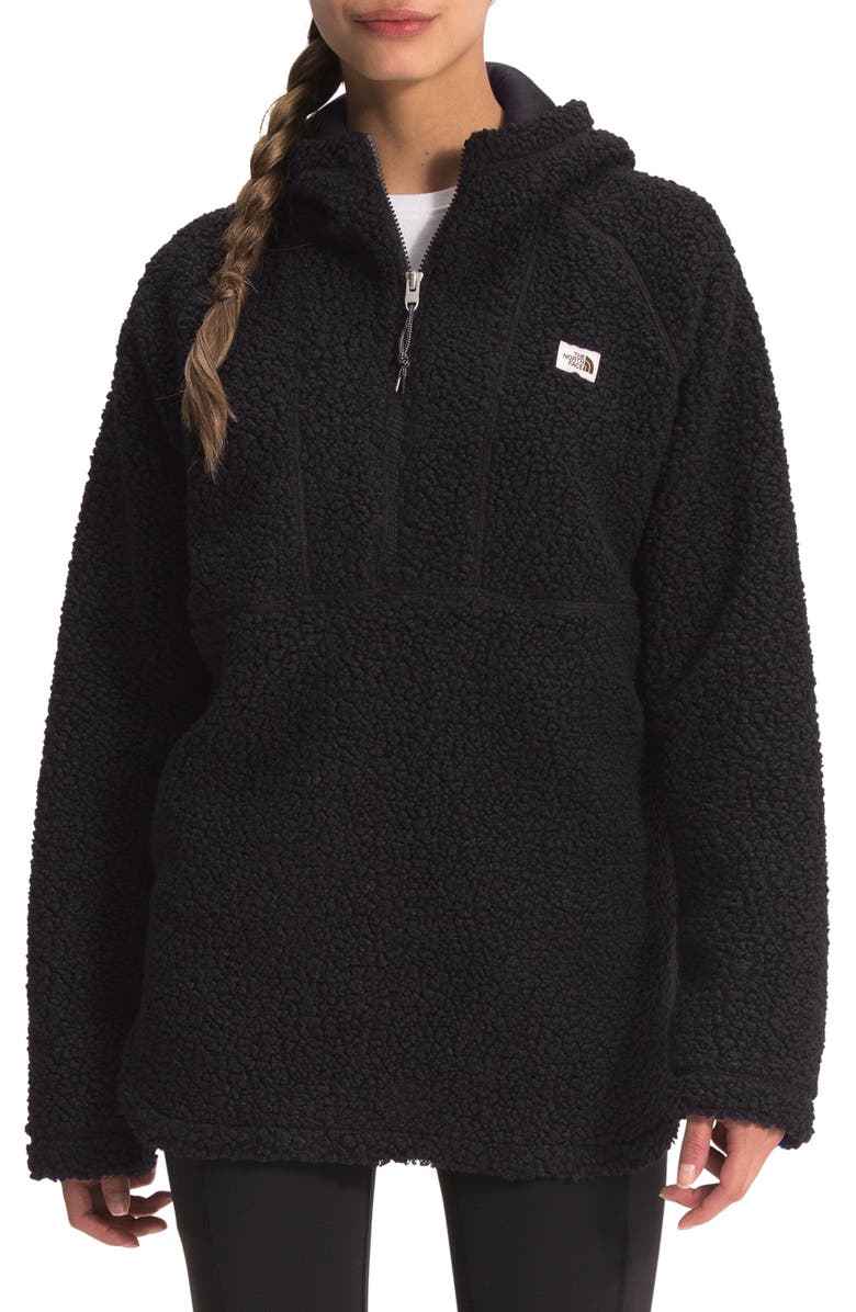The North Face Ridge Faux Shearling Fleece Tunic Hoodie, Main, color, 