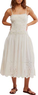 Free People Daphne Floral Appliqué Cotton Sundress