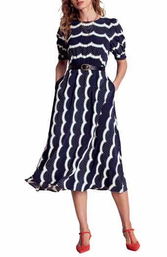 Boden Scallop Stripe Dress