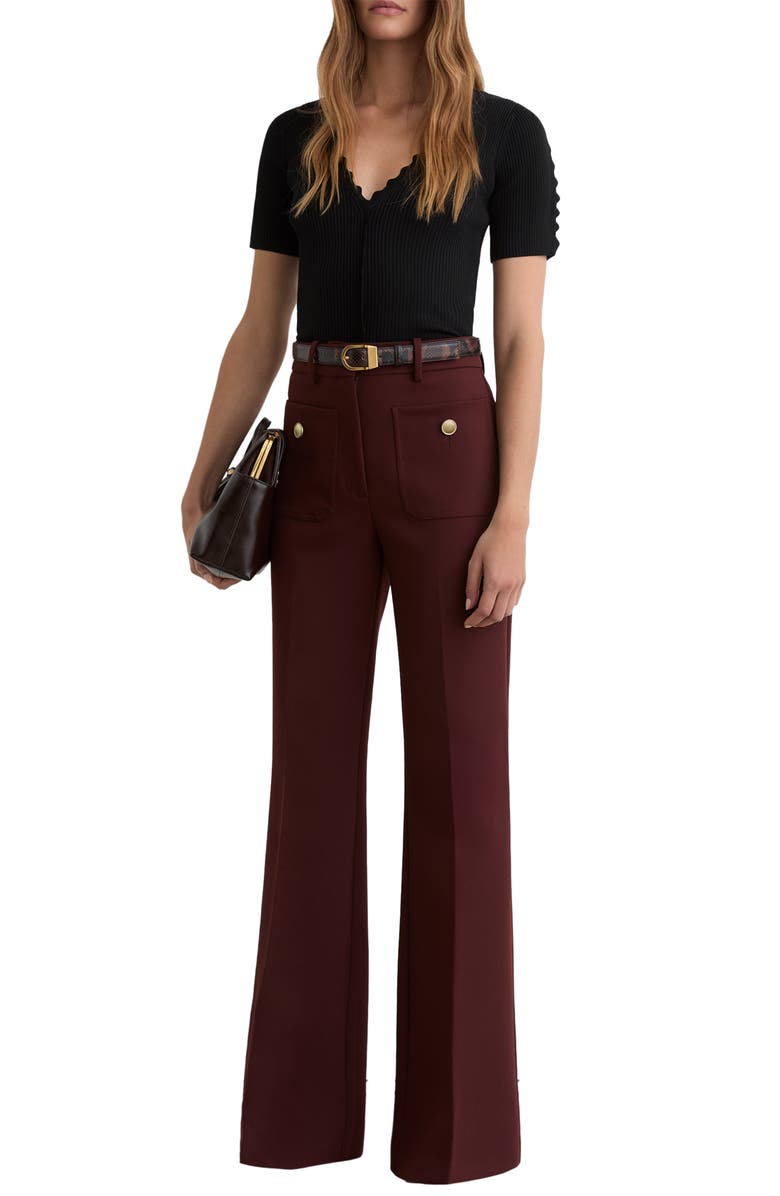 Reiss Marcy Scalloped Rib Knit Top, Alternate, color, 