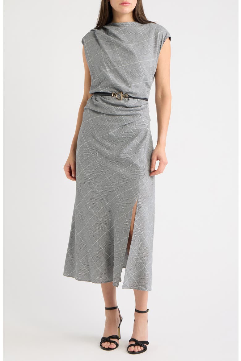 Taylor Belted Midi Dress, Main, color, GREY