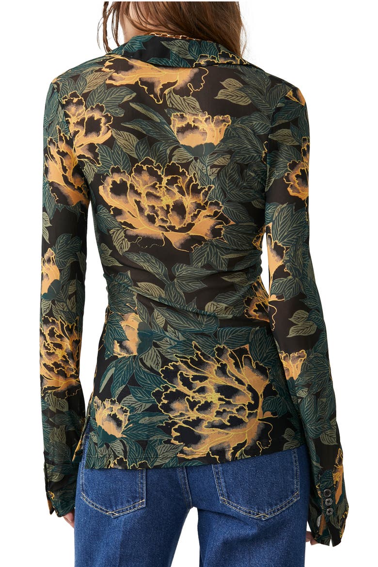 Lucky Shirtee Floral Button-Up Shirt, Alternate, color, BLACK BLOOM