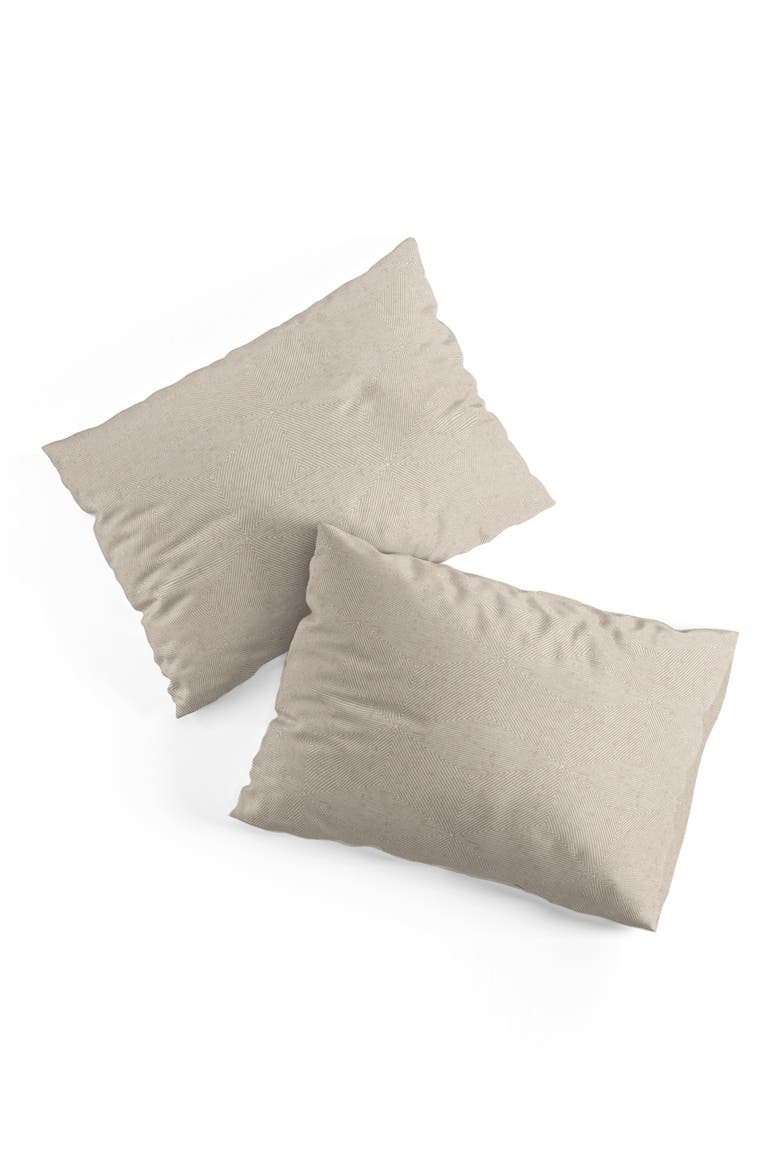 Lad Triangle Stripe 3-Piece Duvet Set - Queen, Alternate, color, BEIGE