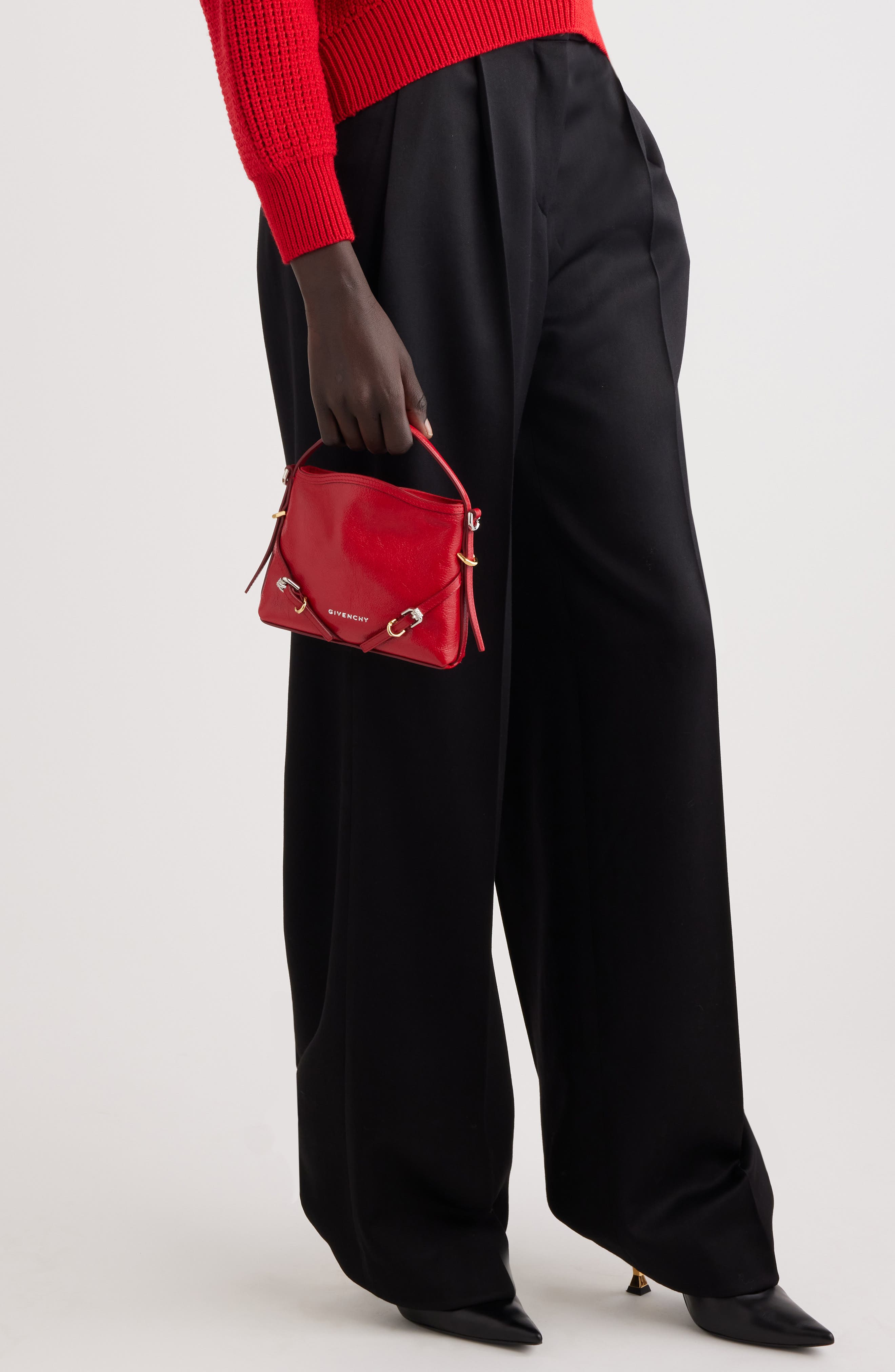 Nano Voyou Leather Crossbody Bag, Alternate, color, VERMILLON