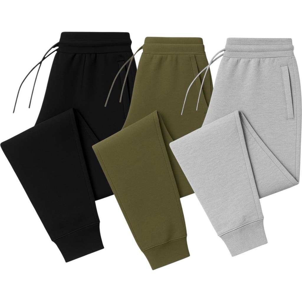 Benben 3 Pack Ultra Soft Fleece Jogger Sweatpants In Multi