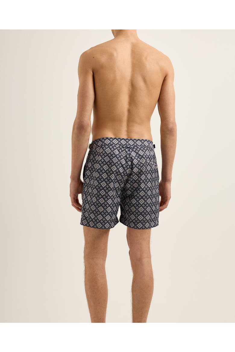 Bulldog Printed Mid-Length Swim Shorts, Alternate, color, NIGHT IRIS