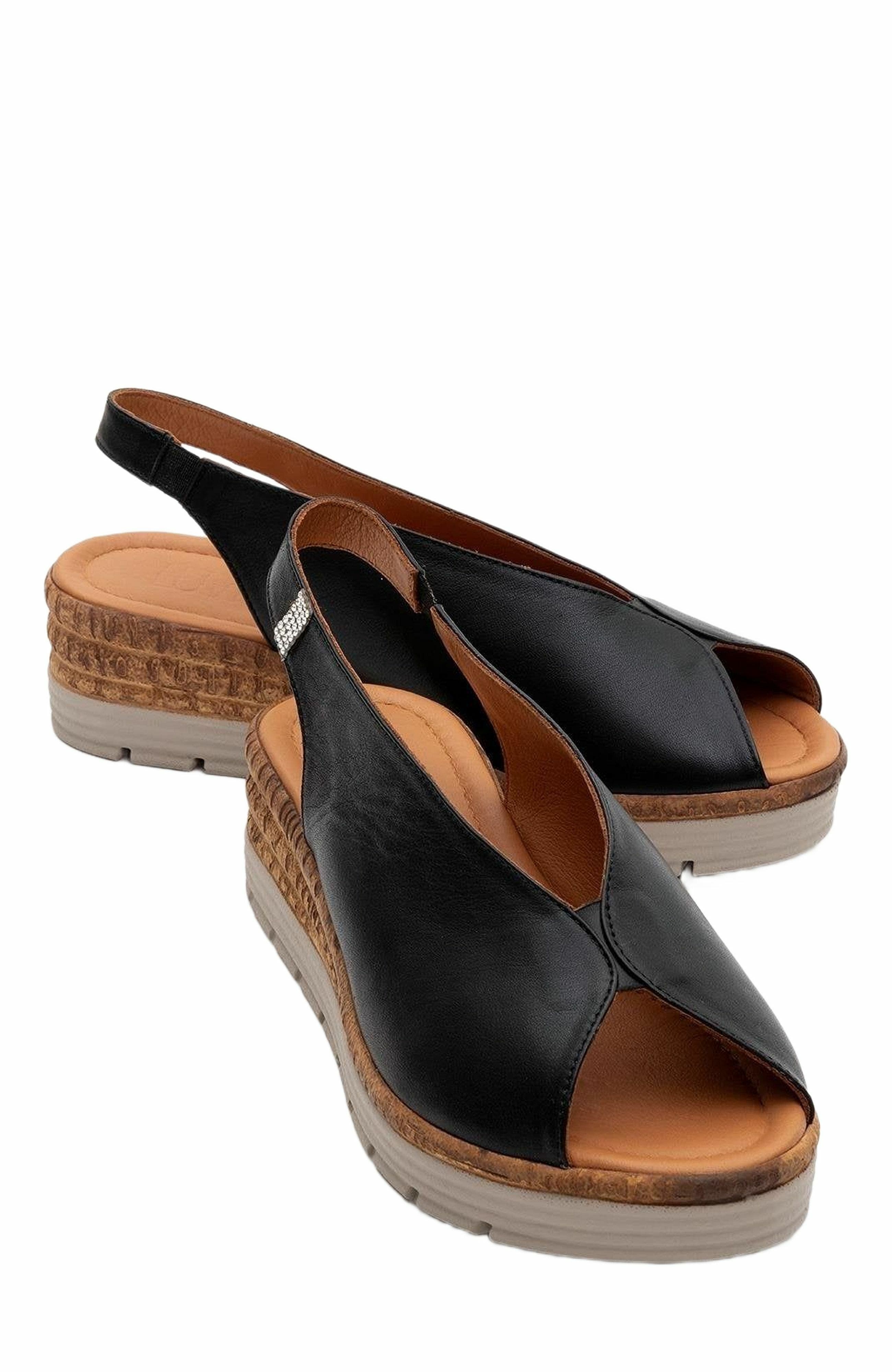 Forever & Always Shoes Blom Leather Platform Sandal, Main, color, Black Leather