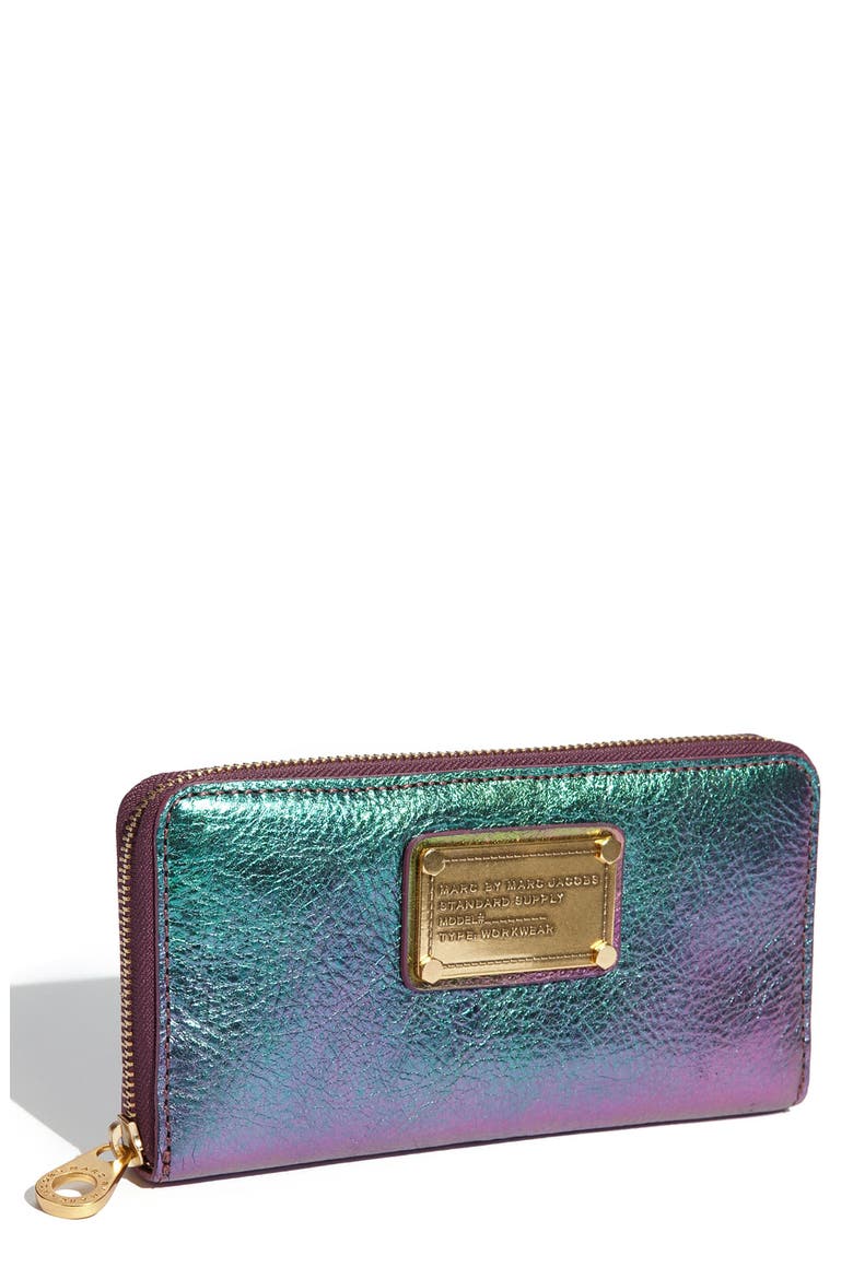 MARC BY MARC JACOBS 'Classic Q - Vertical Zippy' Wallet, Main, color, NAPA IRIDESCENT