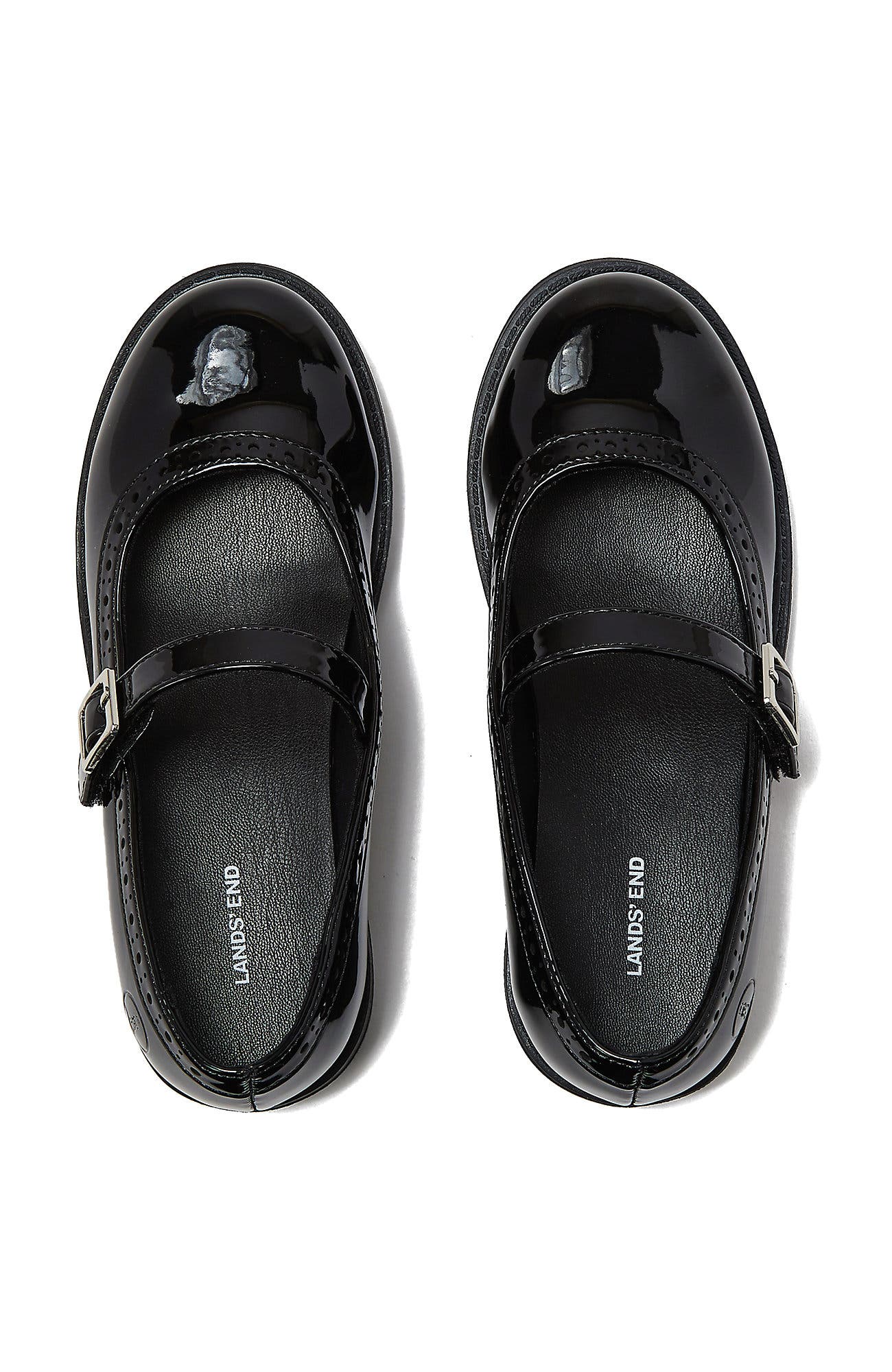 Lands' End Girls Easy On Classic Mary Jane, Alternate, color, Black Patent