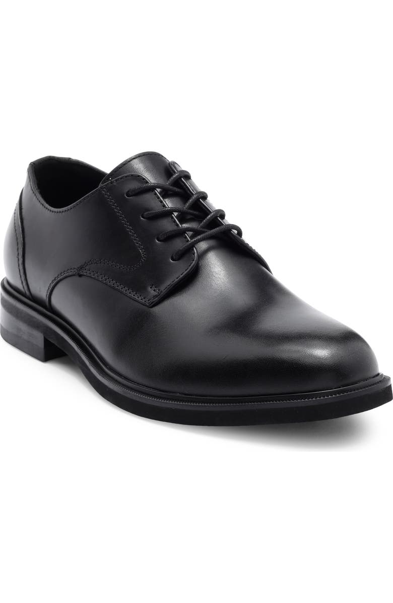 NORDSTROM RACK Reid Plain Toe Derby, Main, color, Black Leather