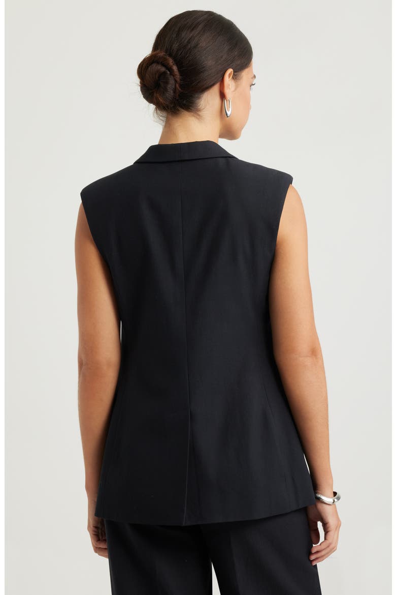 Shawl Lapel Blazer Vest, Alternate, color, BLACK