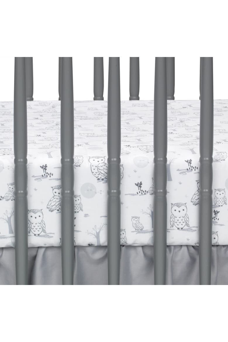 Luna Celestial Owl 4-Piece Nursery Baby Crib Bedding Set, Alternate, color, Gray