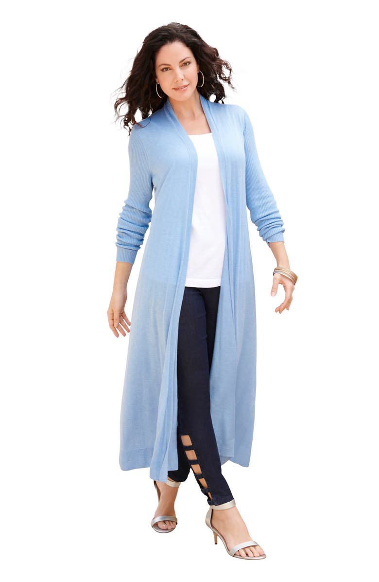 Roaman's Fine Gauge Duster Cardigan, Main, color, 