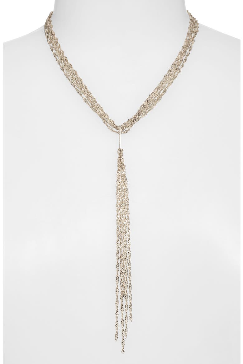 Rope Lariat Necklace, Alternate, color, SILVER