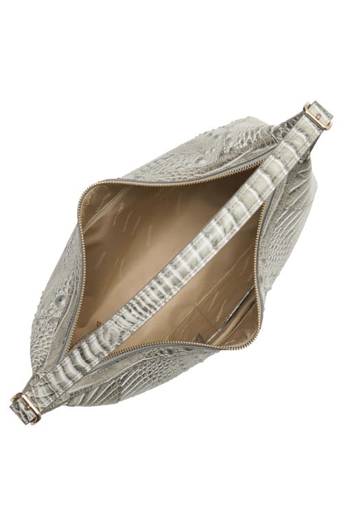 Brahmin Edie Croc Embossed Leather Shoulder Bag In Gray
