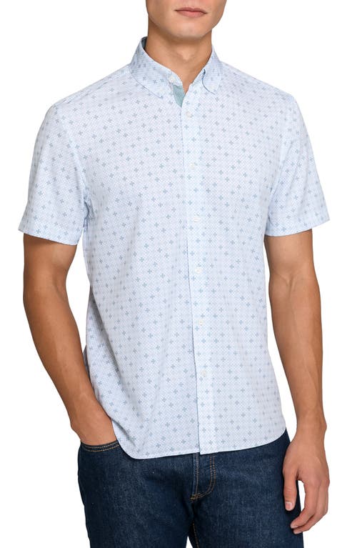 Construct Quadruple Diamond Woven Short Sleeve Basic In Multi