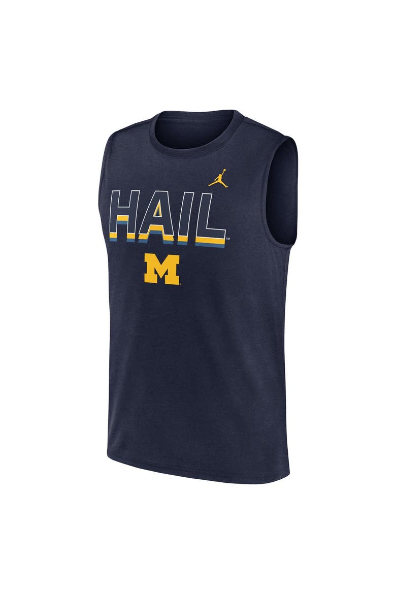Men's Jordan Brand Navy Michigan Wolverines Primetime Tricode Legend Performance Tank Top, Alternate, color, Navy