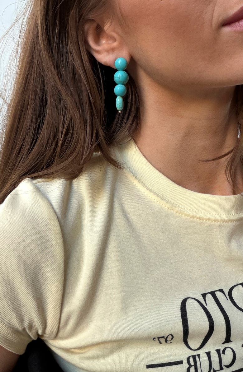 BaubleBar Fatima Drop Earrings, Alternate, color, Turquoise