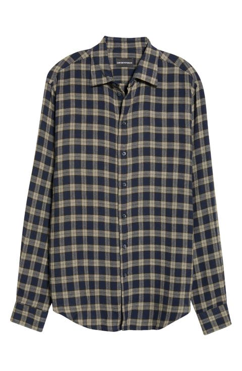 Plaid Long Sleeve Button-Up Shirt