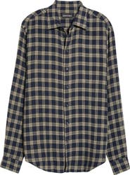Emporio Armani Plaid Long Sleeve Button-Up Shirt