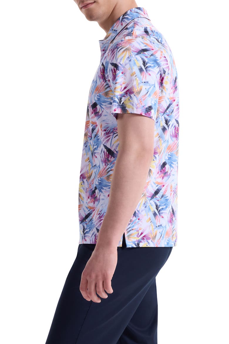 Hendrix Digital Abstract Palm Print Pima Cotton Polo, Alternate, color, PINK