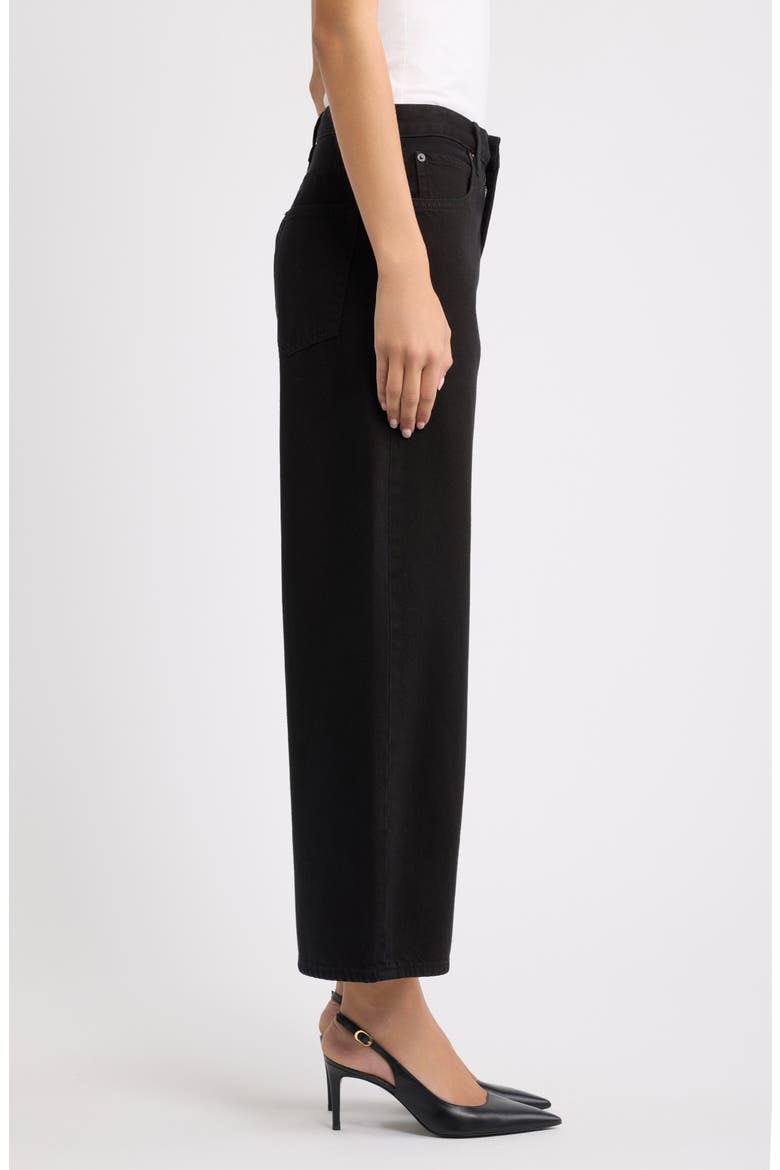The Bow Crop Barrel Leg Jeans, Alternate, color, BLACK