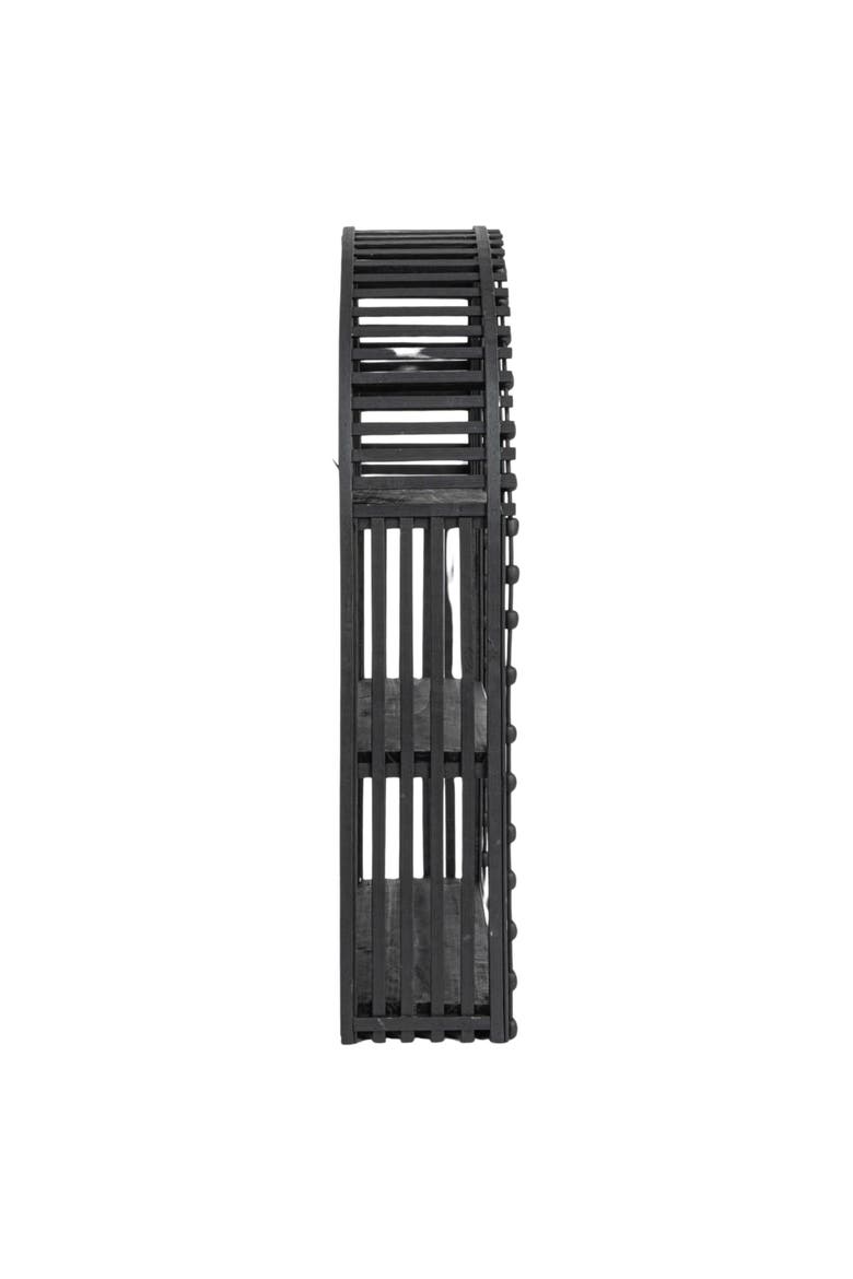 Arched wood and Wood Wall Shelf, Black, Alternate, color, Black