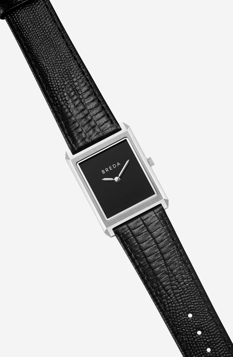 BREDA Virgil Leather Strap Tank Watch, 26mm x 35mm, Alternate, color,
