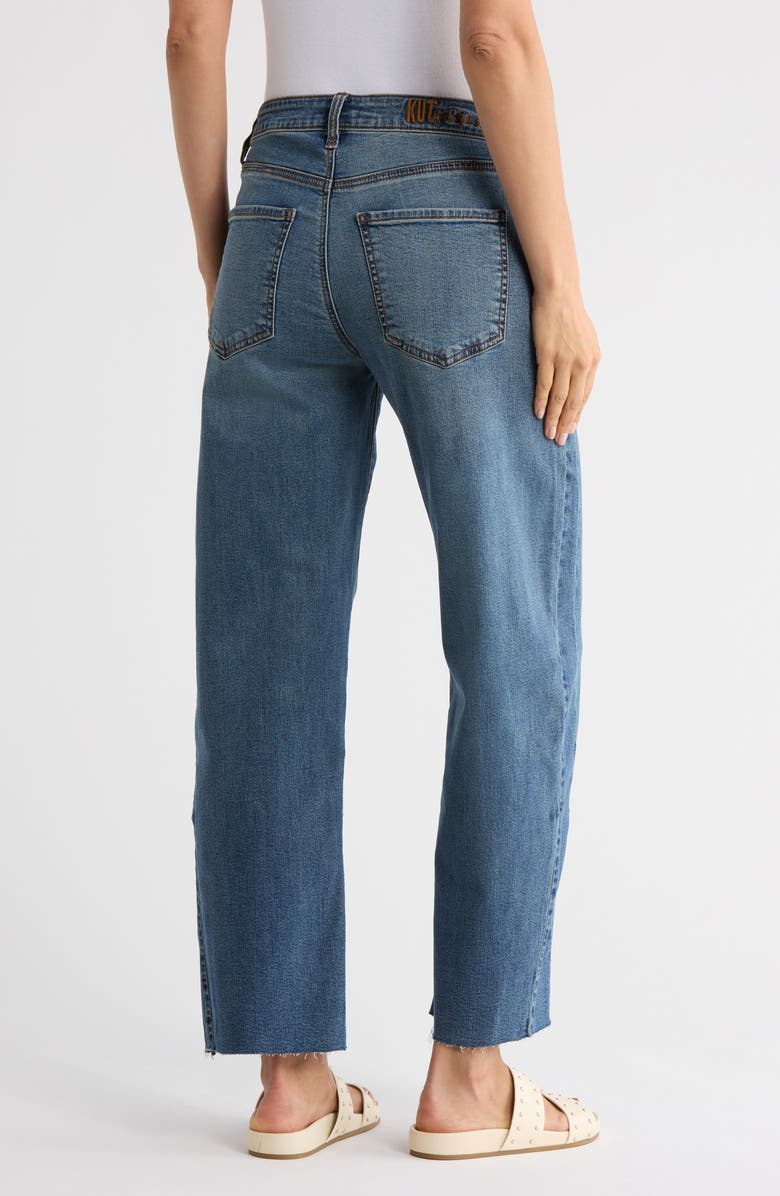 KUT from the Kloth Shay High Waist Raw Hem Wide Leg Jeans, Alternate, color, Nightshade