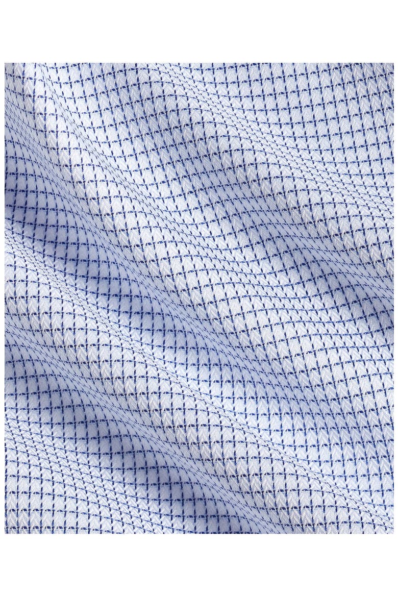 Trim Fit Micro Check Dress Shirt, Alternate, color, WHITE/ NAVY