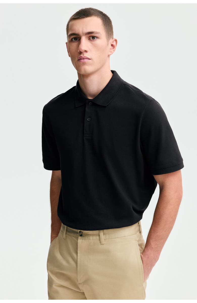 H&M Regular Fit Polo Shirt, Alternate, color, Black