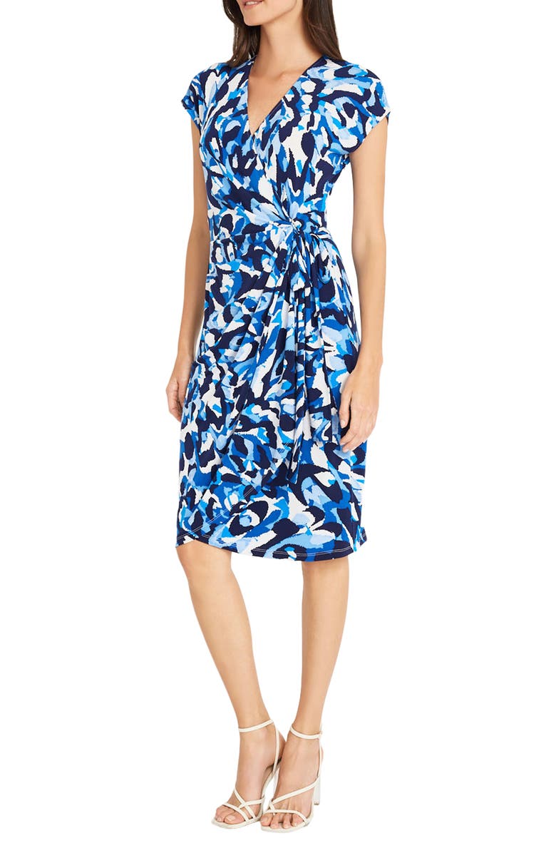 Maggy London Matte Jersey Short Sleeve Wrap Dress, Alternate, color,