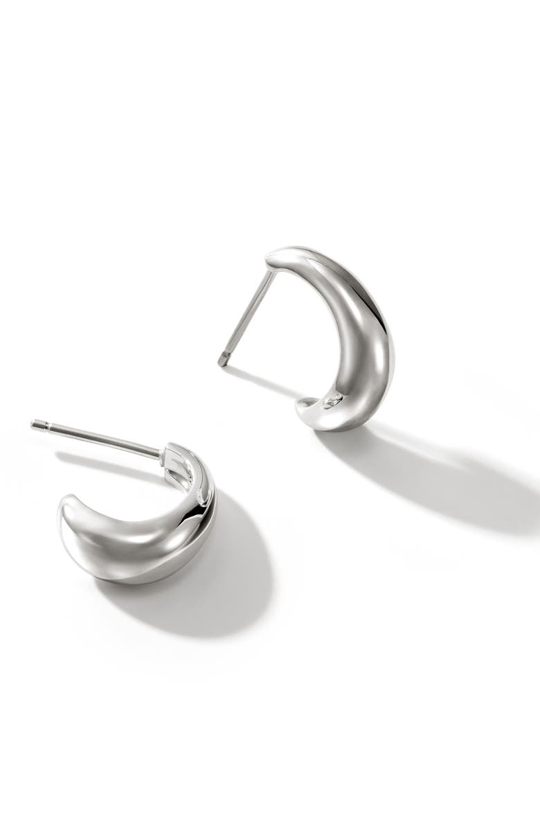 John Hardy Surf J Hoop Earrings, Sterling Silver, 15.5mm, Alternate, color, Silver