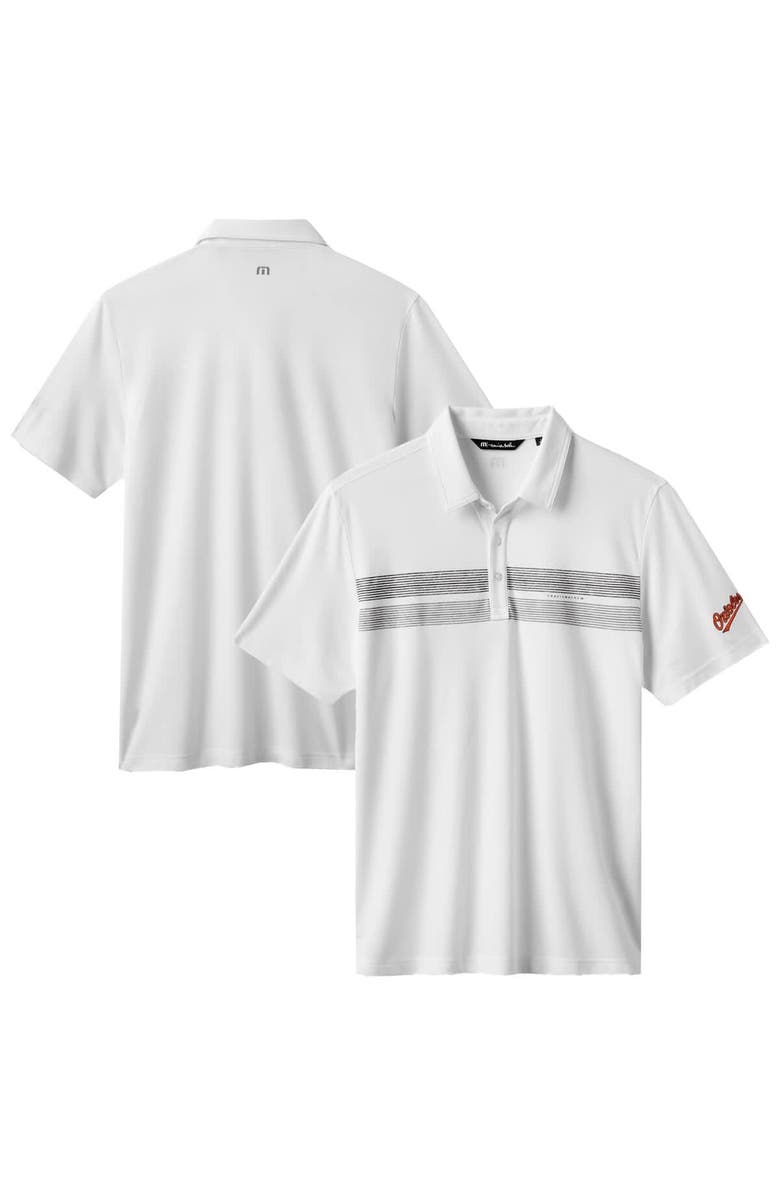 TravisMathew Men's TravisMathew White Baltimore Orioles Top Recruit Tri-Blend Polo, Main, color, White