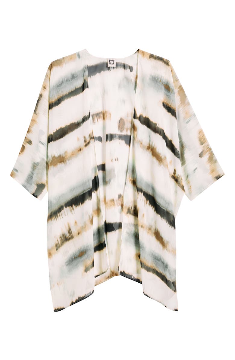 Anne Klein Abstract Print Oversize Sheer Cardigan, Alternate, color, 