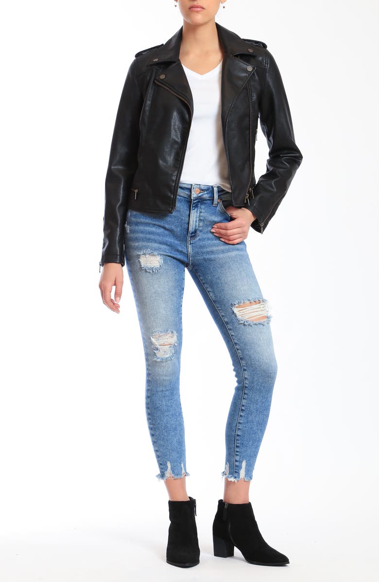 Mavi Jeans Mavi Tess High Waist Ripped Skinny Jeans, Alternate, color, 