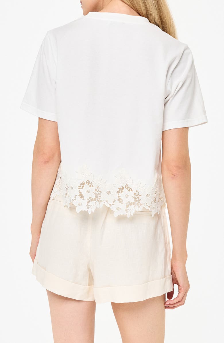 CAMI NYC Keanu Lace Hem T-Shirt, Alternate, color, White