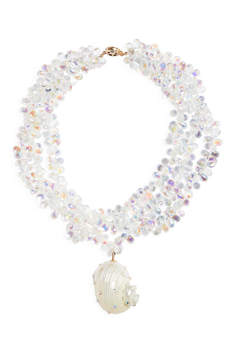 Swhirlpool Beaded Layered Pendant Necklace, Main, color, CRYSTAL