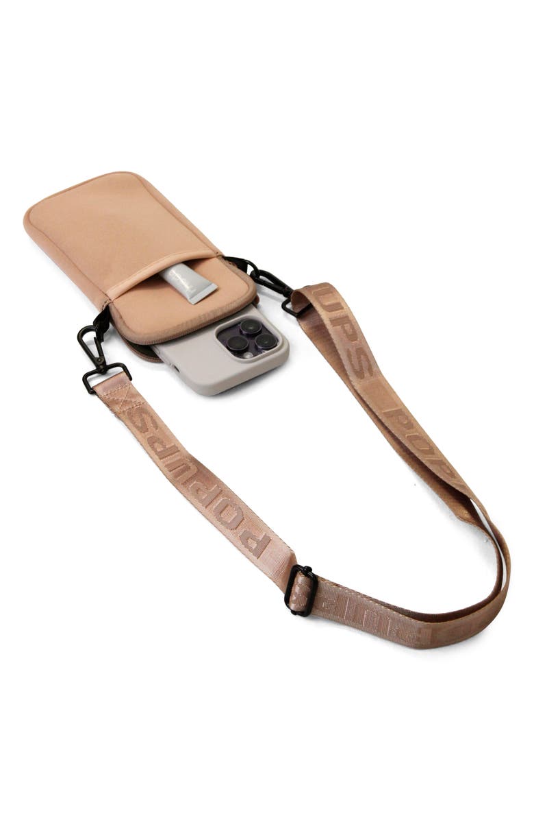 POP UPS BRAND Water Resistant Phone Crossbody Bag, Alternate, color, Beige