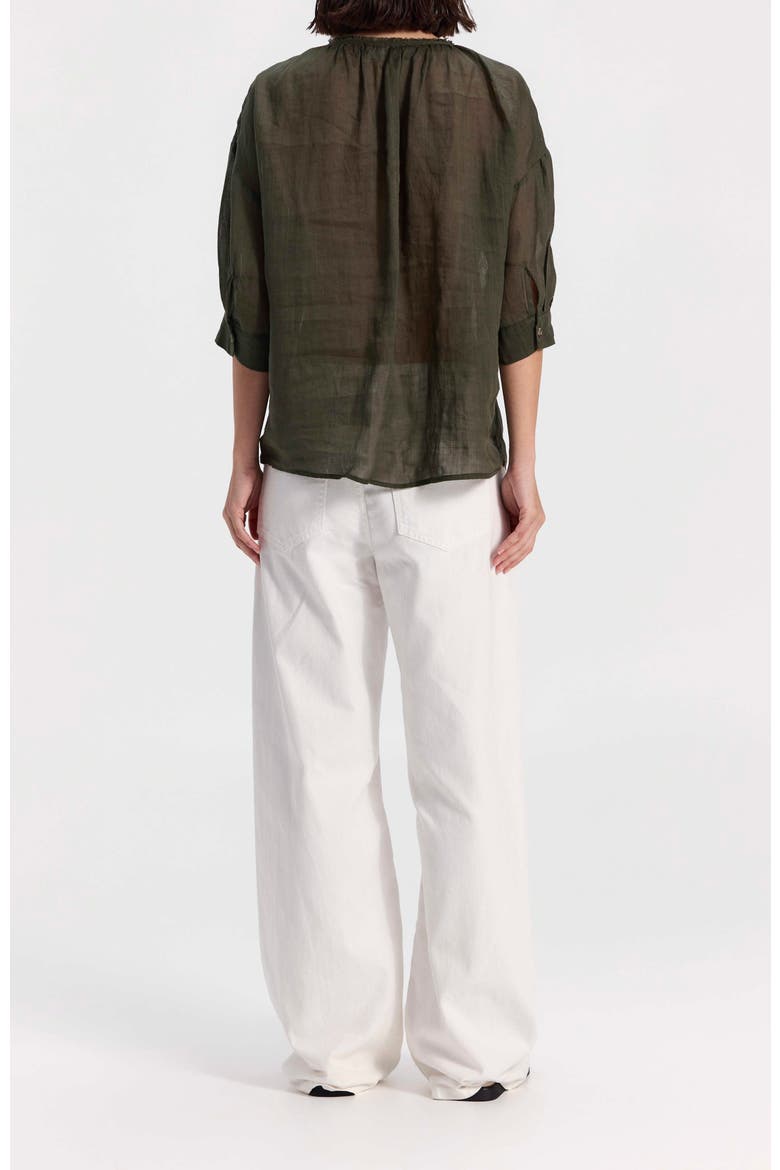 Chiffon Button Up Blouse, Alternate, color, Dark Green
