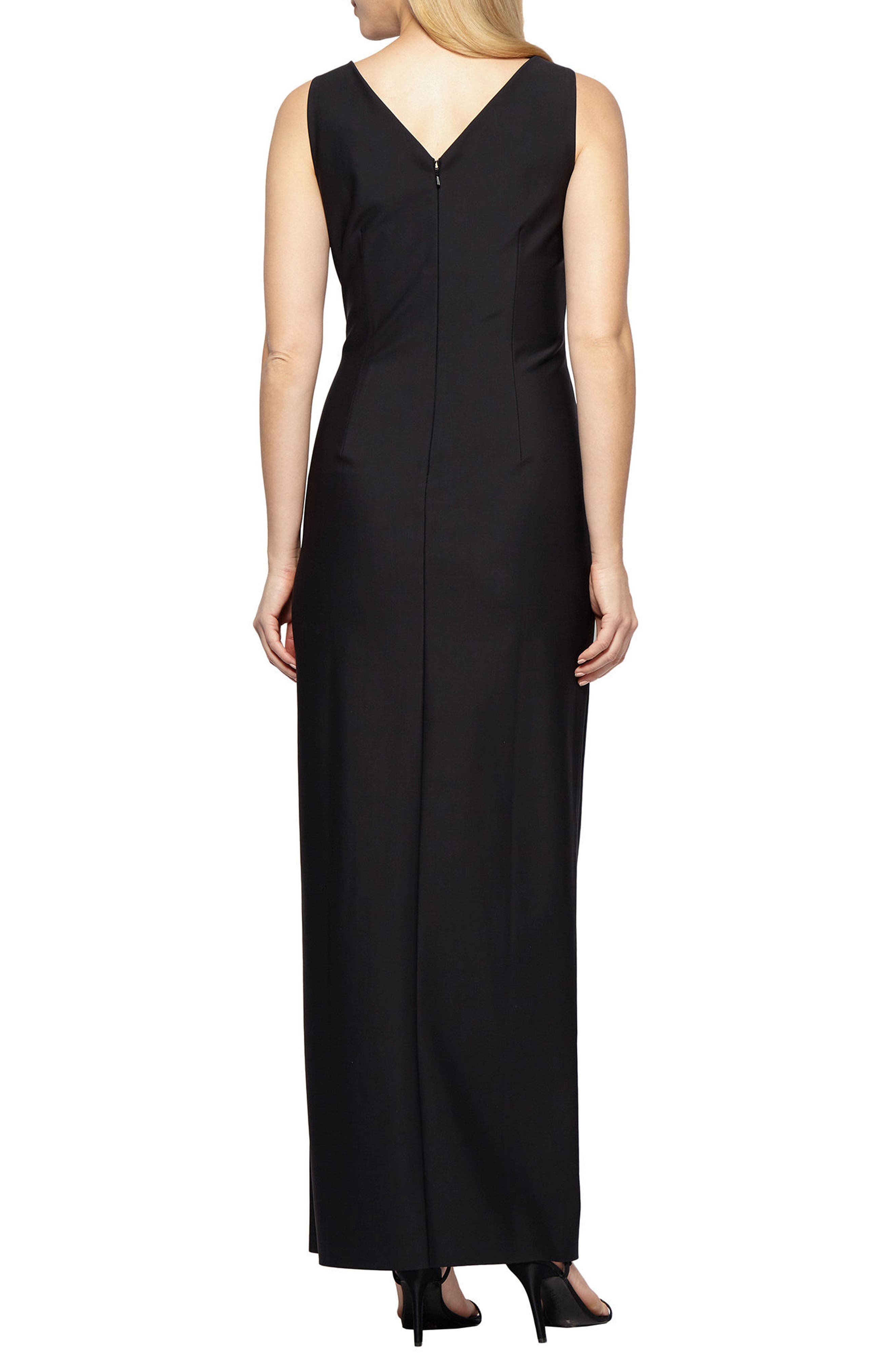 Embellished Side Drape Column Formal Gown - image 2