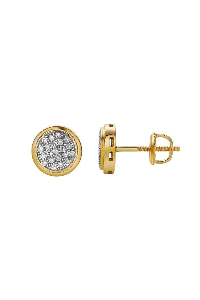 Isolde 10K Yellow Gold Cluster Diamond Unisex Earrings - 0.15 Cts, Alternate, color, 10K Yellow Gold