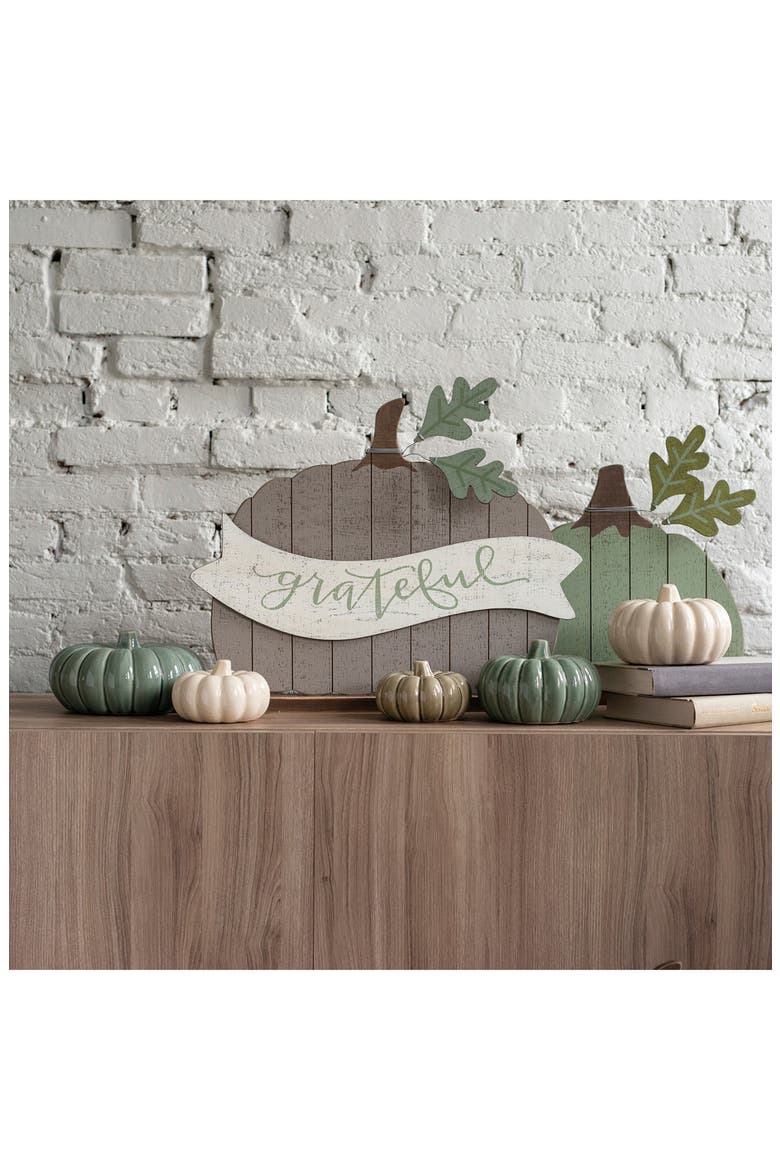 Ceramic Pumpkin Decoration, Alternate, color, WHITE- LARGE