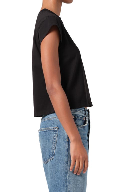 Agolde Bryce Cap Sleeve Tee In Black