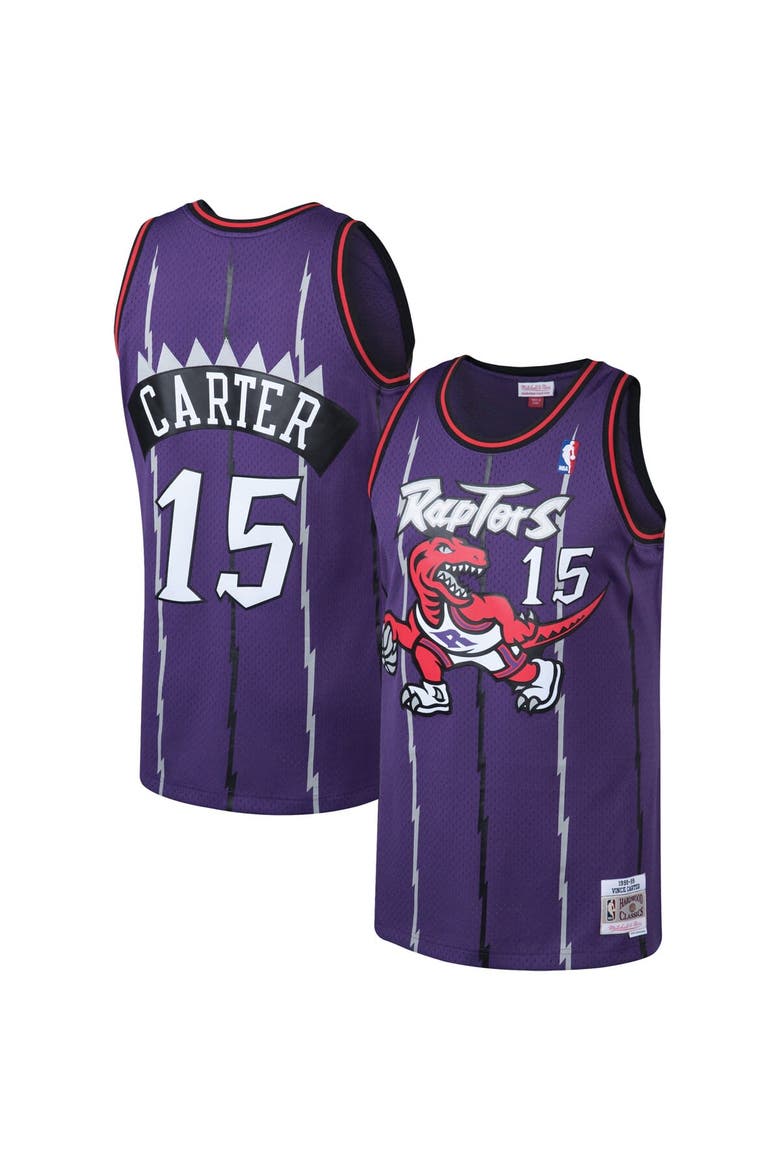 Men's Mitchell & Ness Vince Carter Purple Toronto Raptors 1998/99 Big & Tall Hardwood Classics Swingman Jersey, Main, color, Purple