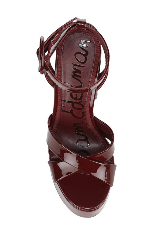 Sam Edelman Savannah Ankle Strap Platform Sandal In Burgundy