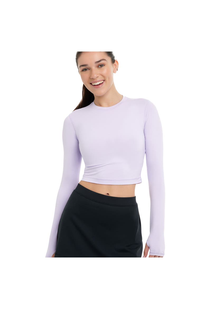 Women's Long Sleeve Crop Top for Everyday Sun and UV Protection, Main, color, Lavender