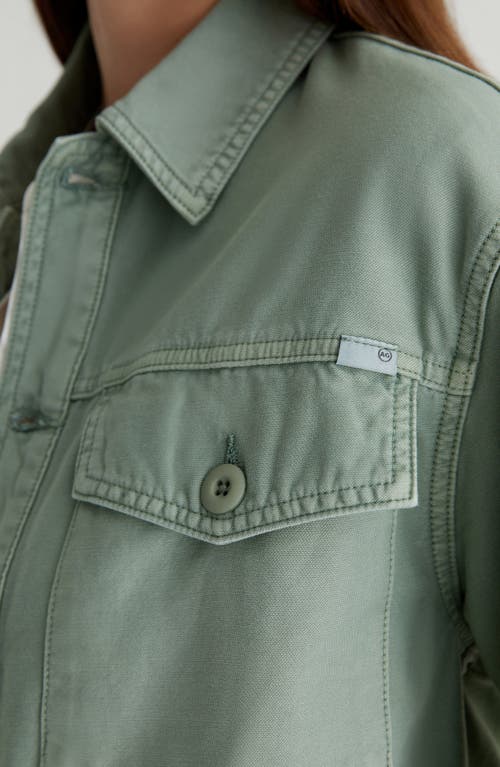 Shop Ag Valleta Utility Shirt Jacket In Sulfur Matcha Latte